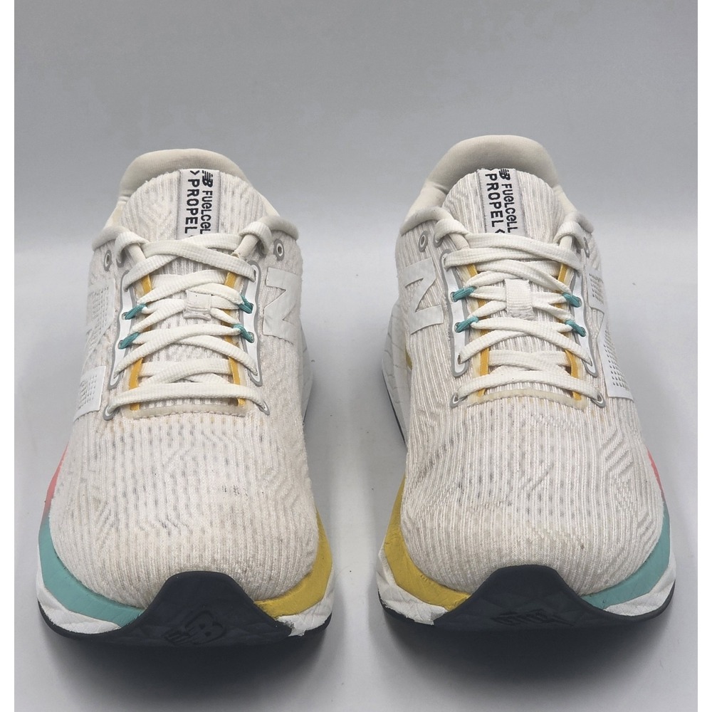 New Balance FuelCell Propel v5 Womens 9.5 White Cyber Jade Running Shoes WFCPRLC - Picture 3 of 12